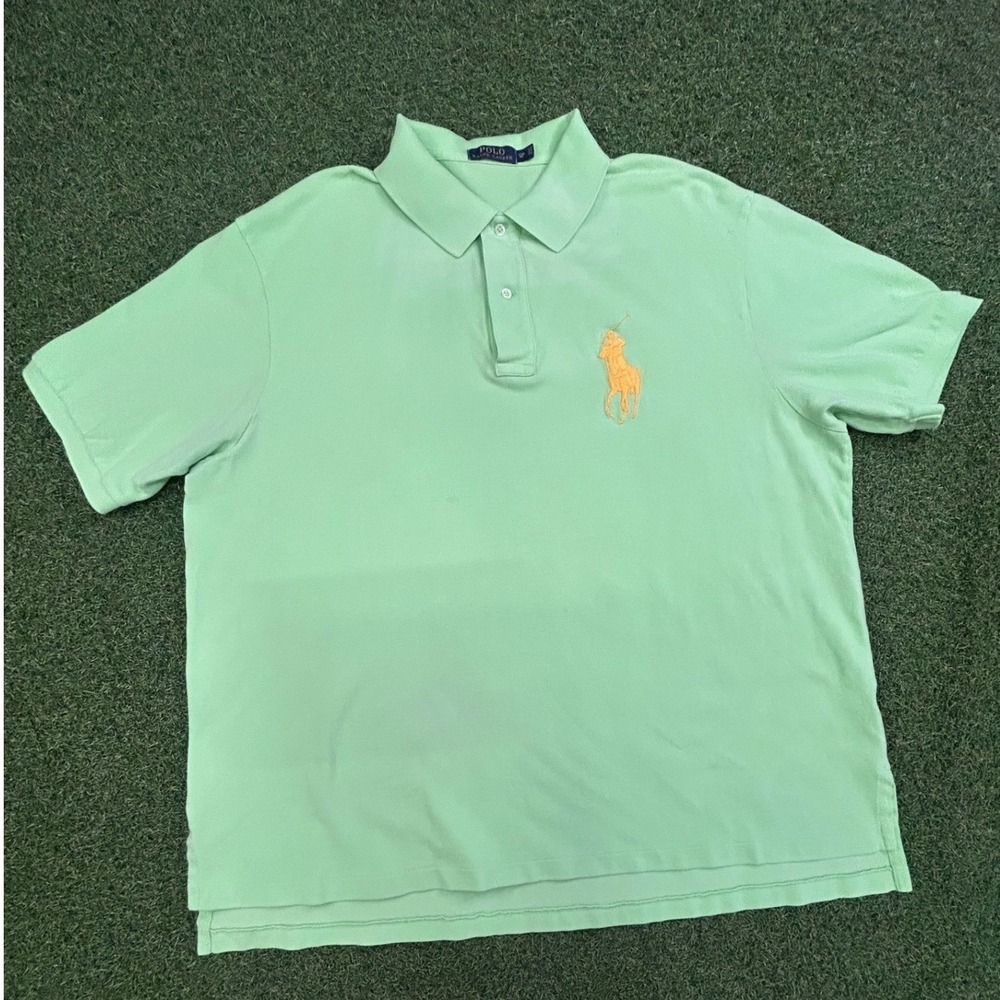 Polo Ralph Lauren Mens 2XB Big Lime Green Short Sleeve Big Pony Polo Shirt